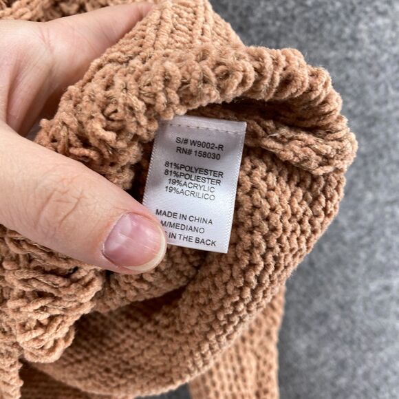 New Love Tree Sweater Pullover Women M Medium Brown Knit Long Sleeve Crew Neck - Picture 5 of 8